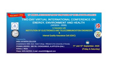 TWO DAY VIRTUAL INTERNATIONAL CONFERENCE ON ENERGY ENVIRONMENT & HEALTH - 11TH 12TH SEPT 2020